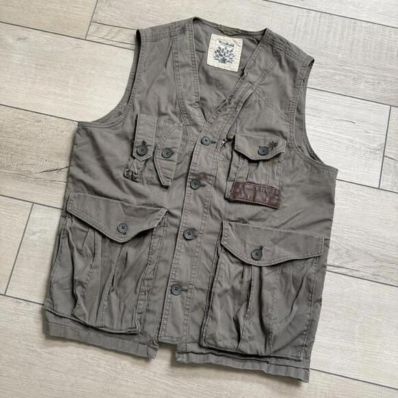 Woodland Adventure Gear Utility Vest Olive Green Sz M Outdoor Multi Pocket Hike - Picture 9 of 9